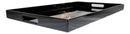 Japanese Flying Cranes 19" by 12" Large Black Lacquer Serving Tray With Handles