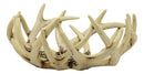 Ebros Large 12"Dia Rustic Hunters Entwined Stag Deer Antlers Rack Fruit Display Basket