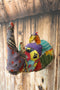 Safari Pachy Rhinoceros Hand Crafted Paper Mache In Sari Fabric Wall Head Decor