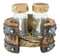 Rustic Western Star Cross With Faux Wood Barrel Base With Salt & Pepper Shakers