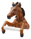 Ebros Western Rustic Wild Chestnut Brown Horse Toilet Paper Holder 8.75"Tall