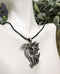 Ebros Dragon Jewelry Pewter Alloy Medallion Pendant with Rubber Cord Necklace