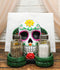 Sugar Skull Day Of The Dead Gothic Rose Salt Pepper Shakers Napkin Holder Set