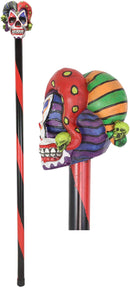 Ebros Gothic Harlequin Jester Clown Decorative Prop Walking Swagger Cane 34"H