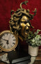 Severed Head Greek Goddess Medusa With Venom Snakes Hair On Pole Stand Figurine