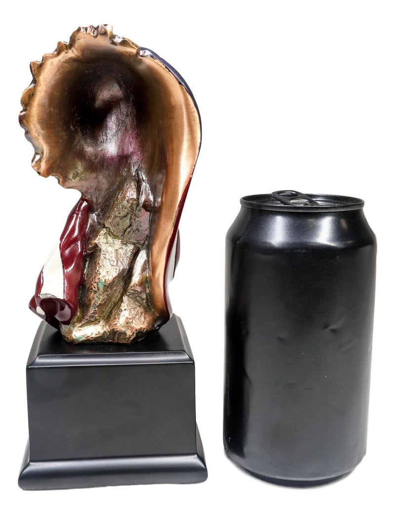 Patriotic Bald Eagle On USA Star Spangled Banner Flag Bust Electroplated Statue