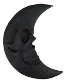 Wicca Occult Black Crescent Moon Skull Gothic Lunar Goddess Small Hand Mirror
