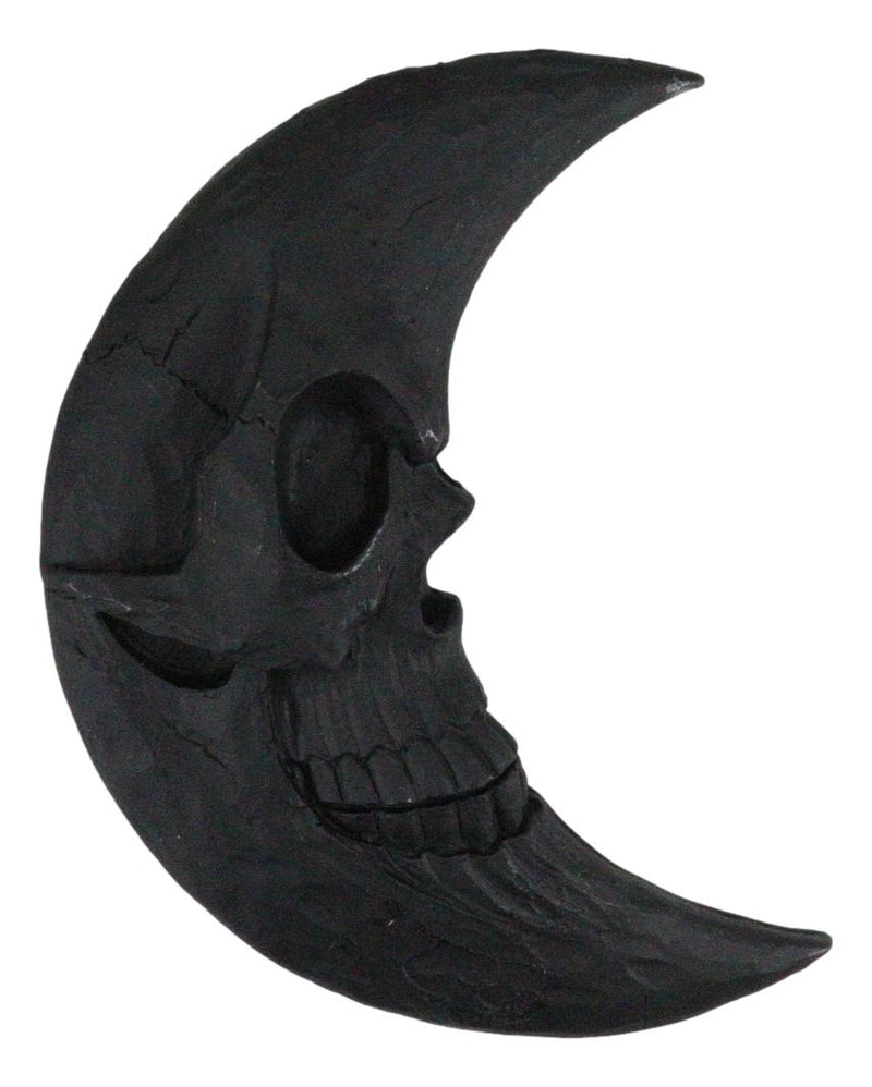 Wicca Occult Black Crescent Moon Skull Gothic Lunar Goddess Small Hand Mirror