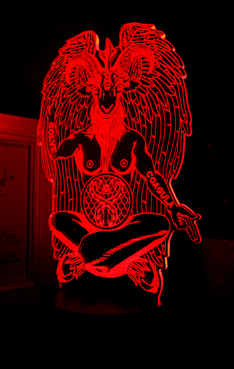 Ebros Sabbatical Goat Baphomet Acrylic Panel Colorful LED Night Light