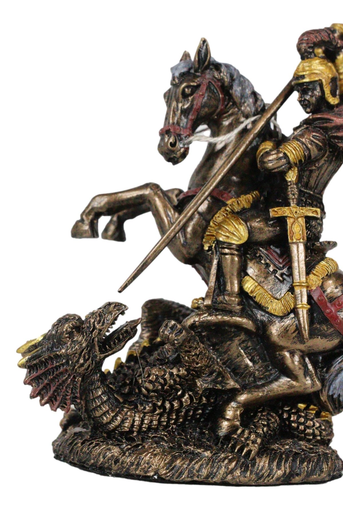 Ebros Saint George The Dragon Slayer Statue 4.75" Tall Christian Crusader Knight - Ebros Gift