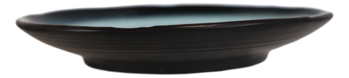 Pack Of 5 Ceramic Zen Blue Lunch Salad Appetizer Deep Plates Or Shallow Bowls - Ebros Gift