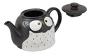 Ebros Gift Whimsical Black Spotted Fat Owl Ceramic 52oz Large Tea Pot With Built In Strainer Spout As Teapots Home Decor Of Owls Owlet Nocturnal Bird Decorative