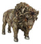 Native American Grassland Plains Wild Bison Buffalo Faux Wooden Resin Sculpture