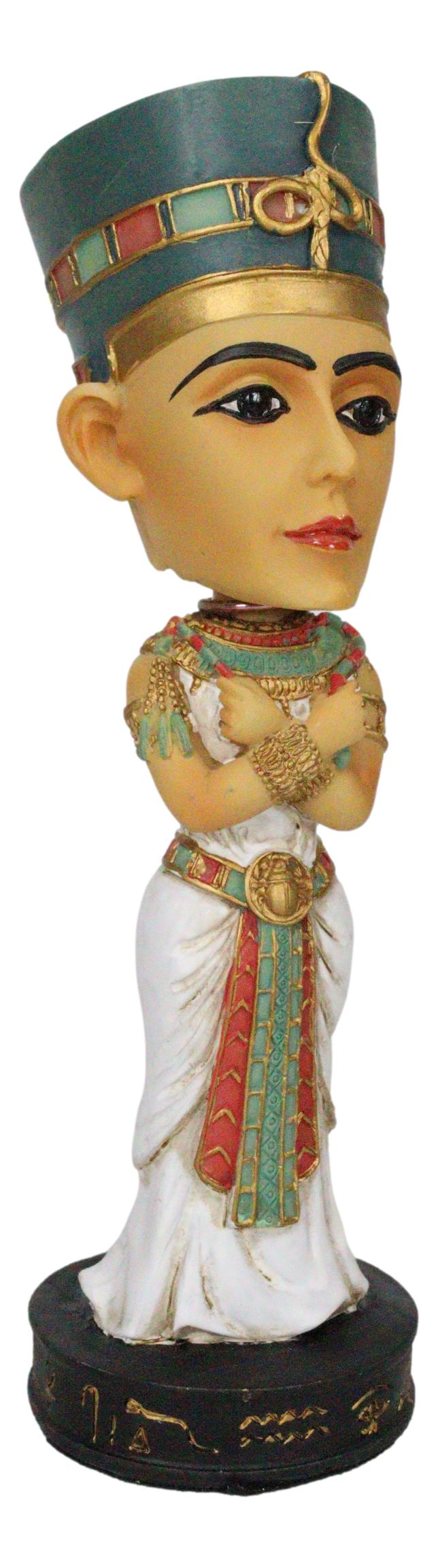 Egyptian Dynasty Queen Nefertiti Neferneferuaten Bobblehead Figurine Egypt Toy - Ebros Gift