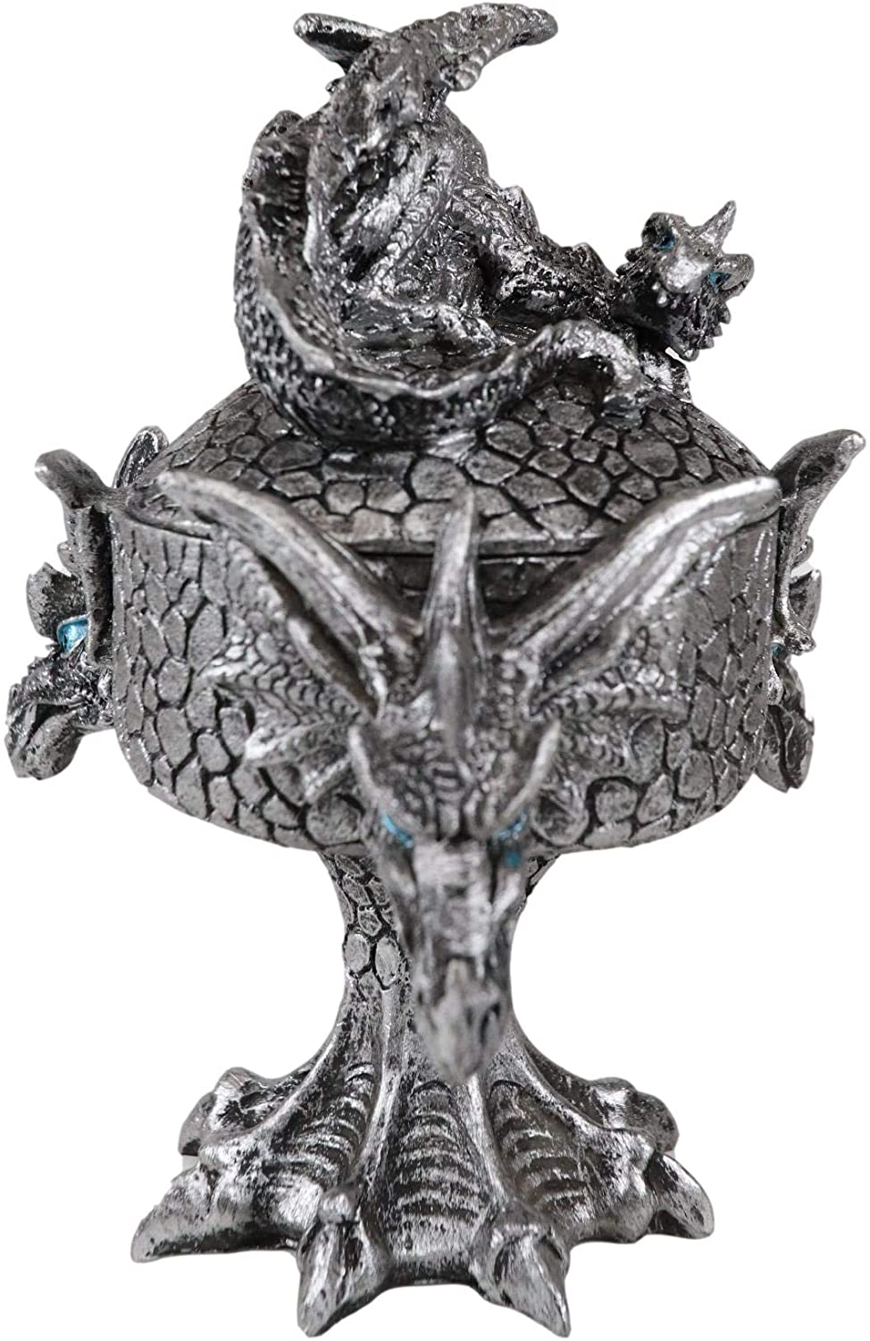 Ebros Dragon Trilogy Guarding Sleeping Wyrmling Decorative Jewelry Box Figurine