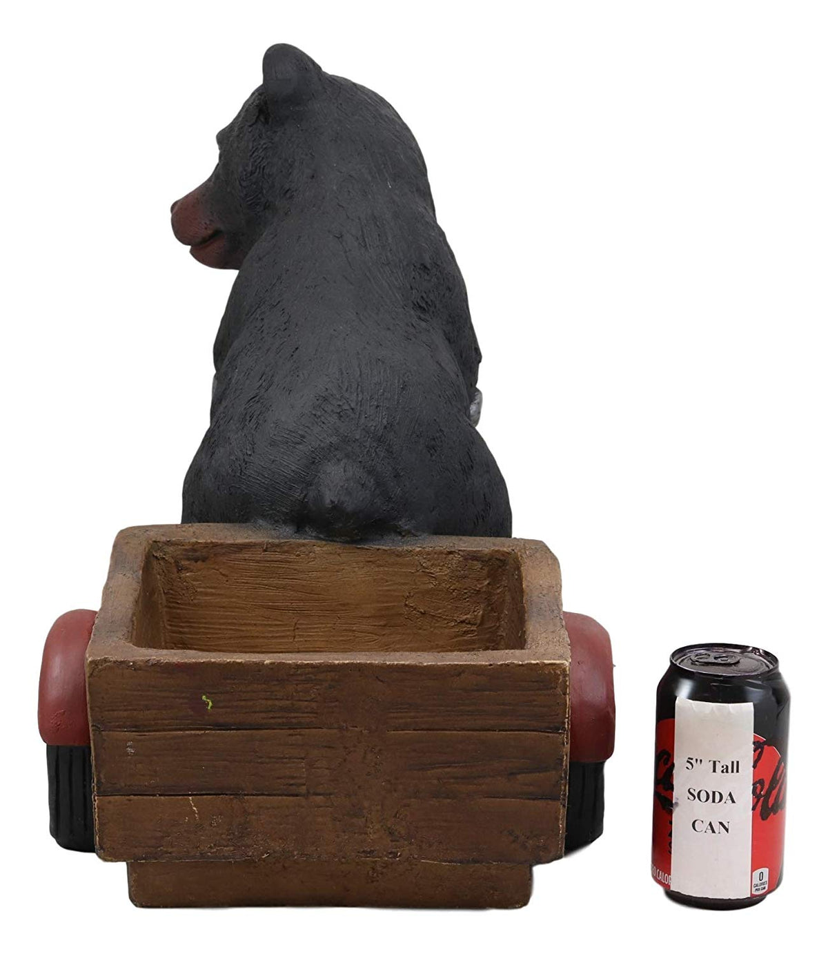 Ebros Gift Large Rustic Wildlife Black Bear Riding Tricycle Flowers Or Plants Planter Statue 20.5" Long