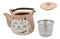 Maneki Neko Lucky Beckoning Cat Matte Pink 20oz Ceramic Tea Pot and Cups Set