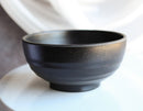 Contemporary Ridged 6.25"D Matte Black Melamine Salad Pasta Soup Bowls Pack Of 6