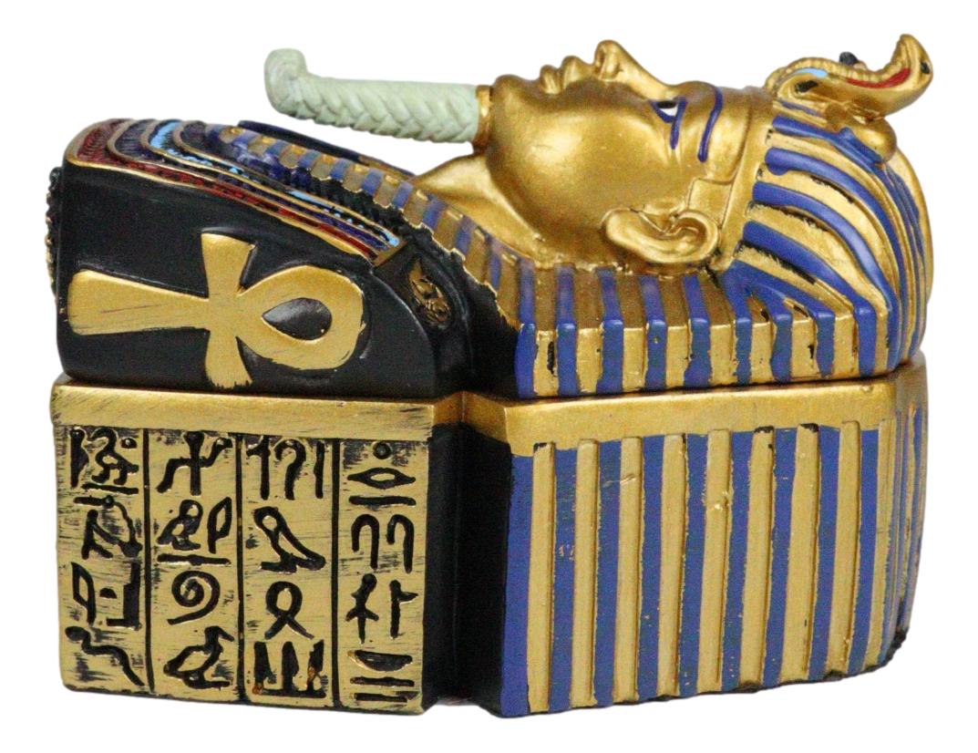 Egyptian King Pharaoh Tutankhamun Hieroglyphic Golden Decorative Jewelry Box