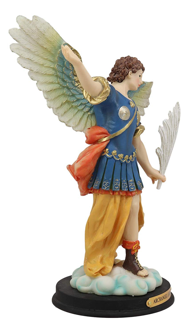 Ebros Archangel Saint Gabriel Statue 11.75"Tall Messenger With Brass Name Plate