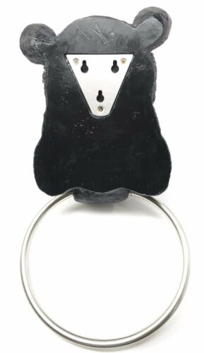 Black Bear Toilet Paper and Hand Towel Holder Set Whimsical Bear Bathroom Decors