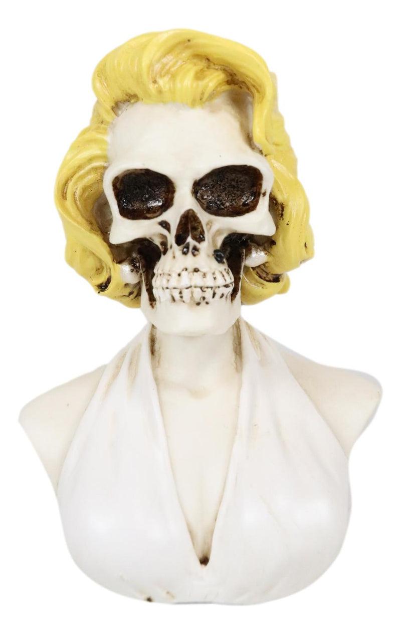 Ebros Day of The Dead Sugar Skull Blonde Marilyn In Iconic White Dress Figurine