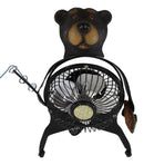 Western Rustic Wildlife Black Bear Fishing USB Portable Desk Fan Figurine