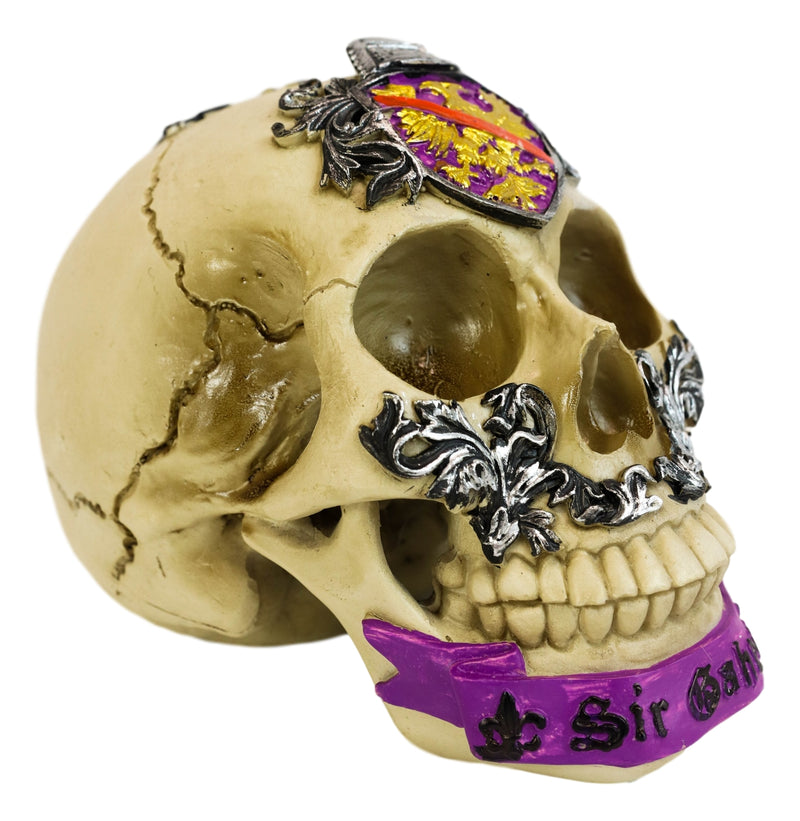 King Arthur And Roundtable Knights Sir Gaheris Orkney Coat Of Arms Skull Statue