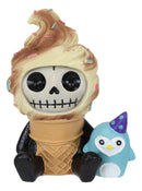 Ebros Furry Bones Sweet Tooth Ice Cream Swirl On Sugar Cone Skeleton Figurine