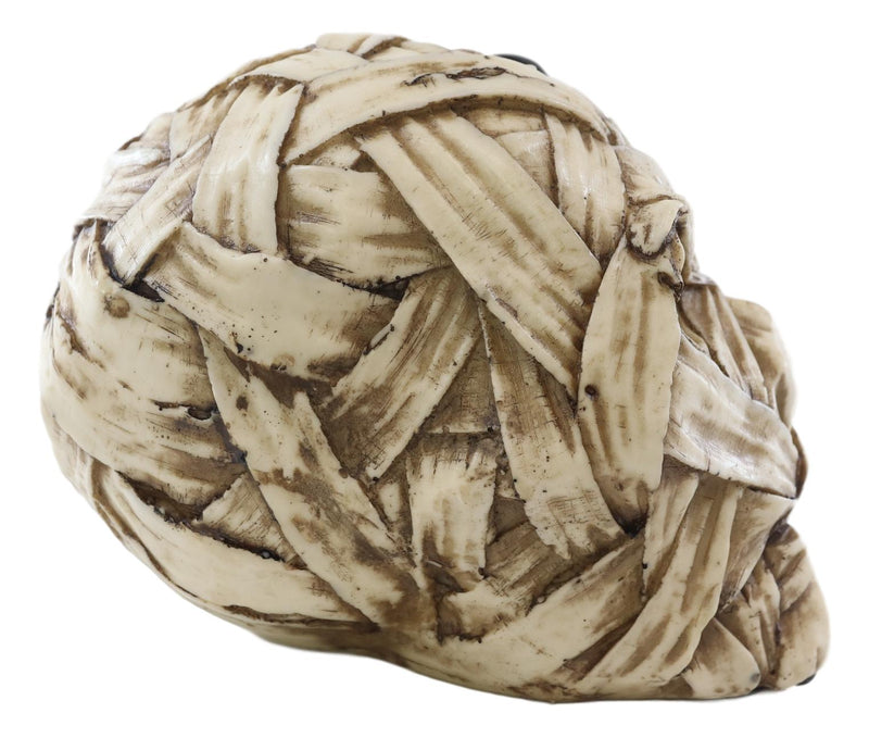 Egyptian Corpse Mummy Bandaged Skull With Scarab Statue Halloween Macabre Decor