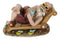 Whimsical Vacation Santa Claus Enjoying Cocktail Drink On Beach Chair Figurine