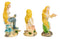 Nautical Sea Blonde Haired Mermaids with Colorful Tails Mini Figurines Set of 3