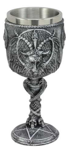 Ebros Dark Baphomet Wine Goblet Drink Beverage Chalice Knights Of Templar