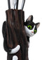 Black Kitten Cats by Garden Tree Outpost Statue With Solar LED Lantern Light