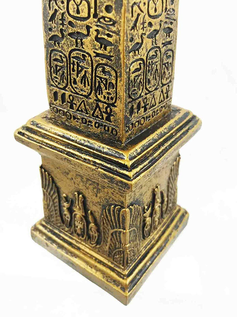 Ebros Egyptian Theme Obelisk Temple of Ra with Hieroglyphs 10" Tall Sculpture