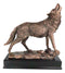 Rustic Forest Woodlands Howling Spirit Alpha Wolf Figurine With Trophy Base