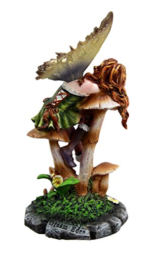 Ebros Gift Daisy Mushroom Cottage Garden Fairy Daydreaming Figurine 5.25"Tall