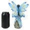 Fae Garden Zen Blue Dragonfly Fairy Meditating On Koan Yoga Rock Figurine