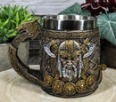 Norse Viking God Thor Mjolnir Hammer With Longship Dragon Boat Coffee Mug Cup