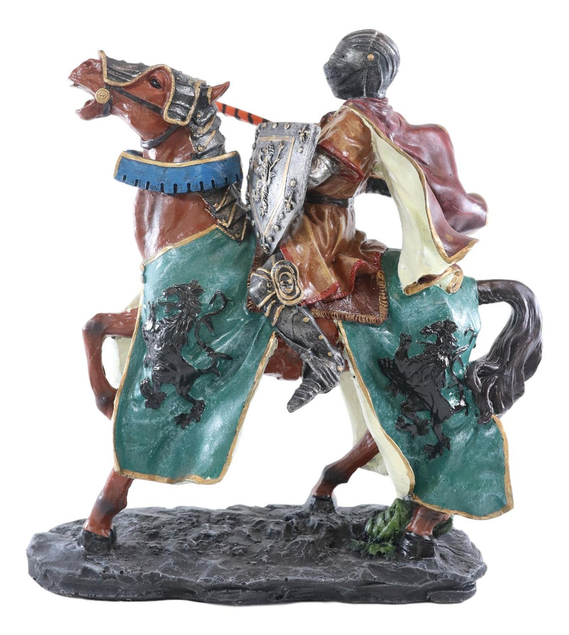 Medieval Royal Jostling Tournament Charging Calvary Knight Lance Figurine 10"L