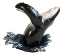 Nautical Ocean Marine Leaping Baleen Humpback Whale Wine Bottle Holder Statue