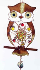 Ebros Whimsical Hoot Owl Resonant Relaxing Copper Wind Chime Garden Patio