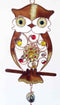 Ebros Whimsical Hoot Owl Resonant Relaxing Copper Wind Chime Garden Patio