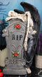 Large Winged Death Angel Grim Reaper Skeleton By Graveyard Tombstone Figurine