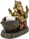 Ebros Lord God Ganesha with Modaka Bowl of Sweets Votive Candle Holder Figurine