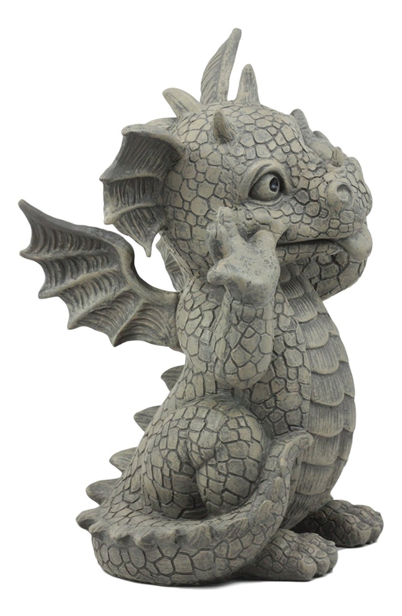 Ebros Whimsical Garden Dragon Making Funny Faces Statue 10.25" H Figurine