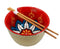 Ebros Set of 2 Luxury Gold Plated Ramen Noodle Bowls W/ Chopsticks Red Lotus Blossom