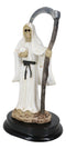 White Santa Muerte With Scythe Figurine 5.5" Tall Bone Mother Angel Of Purity