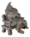 Forever Love Mr and Mrs Gnome Couple Sitting On Wooden Stool Bench Figurine