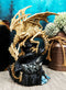 Ebros 10" Tall Gothic Skeleton Bone Dragon Perching On Crystal Cavern Statue Shadow Ghost Alchemy Drake Fantasy Dungeons and Dragons Decor Figurine Ossuary Macabre Halloween Figurine - Ebros Gift